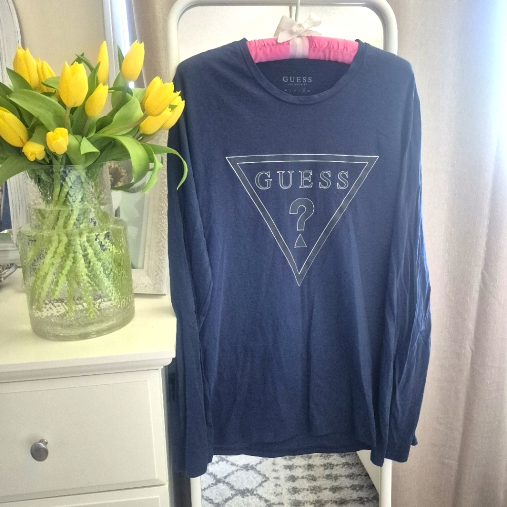 GUESS Navy Long Sleeve Shirt